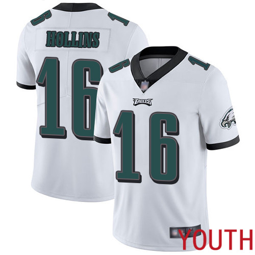 Youth Philadelphia Eagles #16 Mack Hollins White Vapor Untouchable NFL Jersey Limited Player Football->youth nfl jersey->Youth Jersey